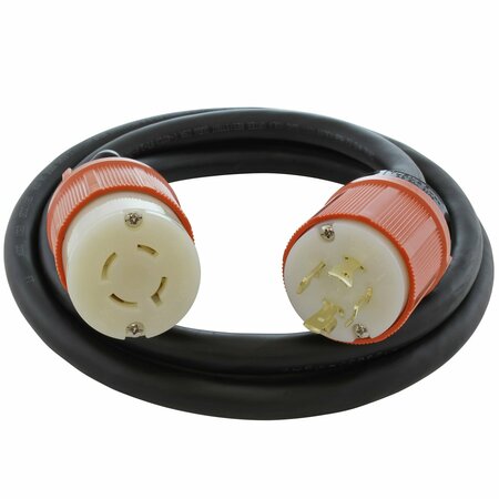 AC WORKS 10ft SOOW 12/4 NEMA L16-20 20A 3-Phase 480V Industrial Rubber Extension Cord L1620PR-010